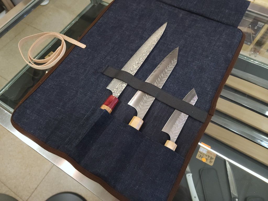 West Japan Tools 牛仔布捲袋 (3把刀)