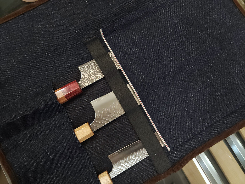 West Japan Tools 牛仔布捲袋 (3把刀)