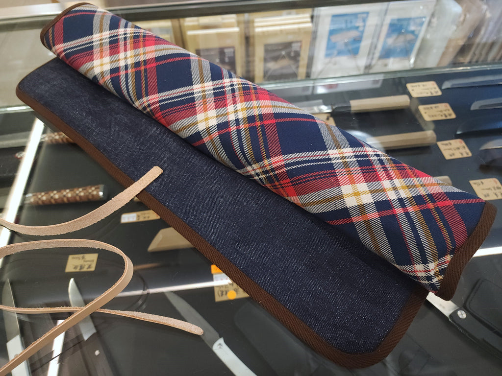 West Japan Tools  格紋牛仔布捲刀袋 (3把刀)