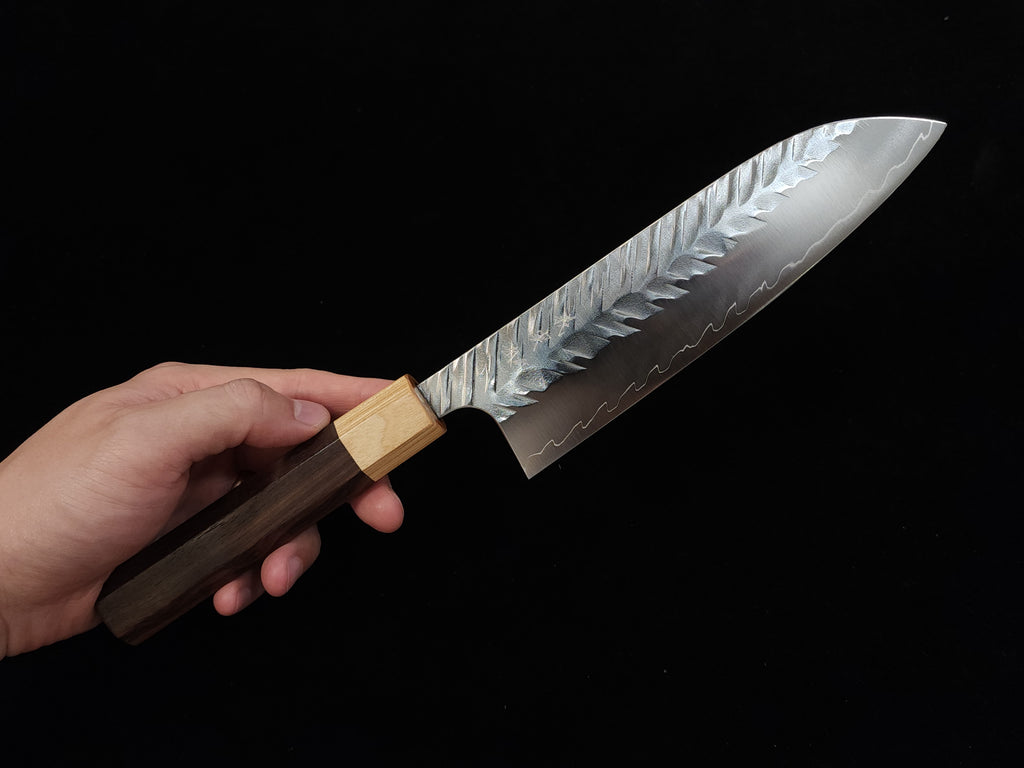 Yoshimi Kato SPG STRIX V-Tsuchime Santoku 170mm