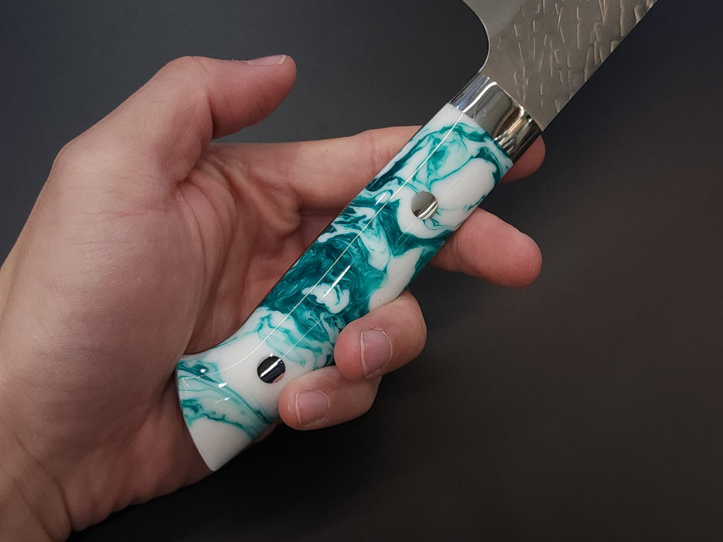 Takeshi Saji SPG STRIX Gyuto (Green/White)