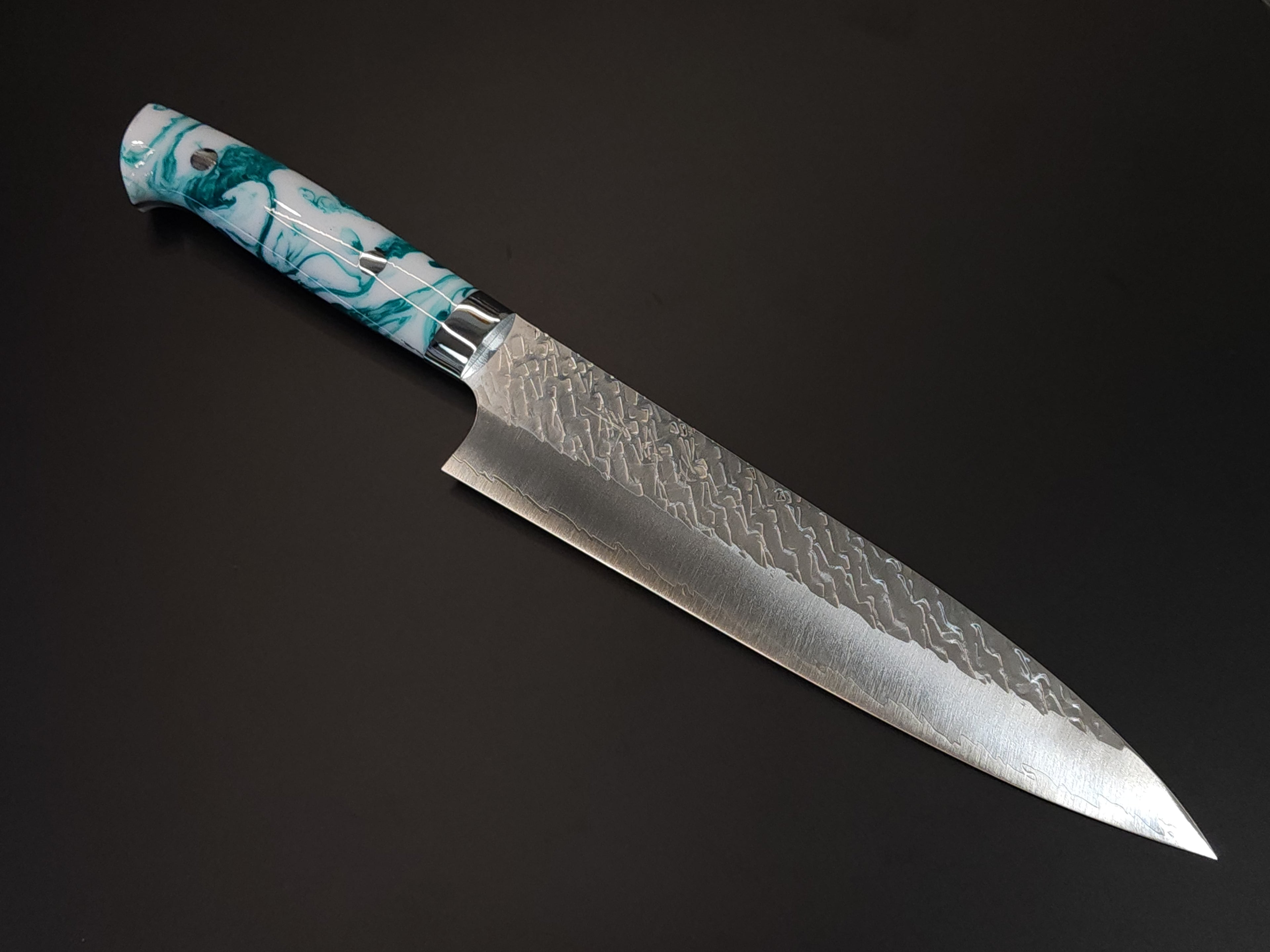 Takeshi Saji SPG STRIX Gyuto (Green/White)