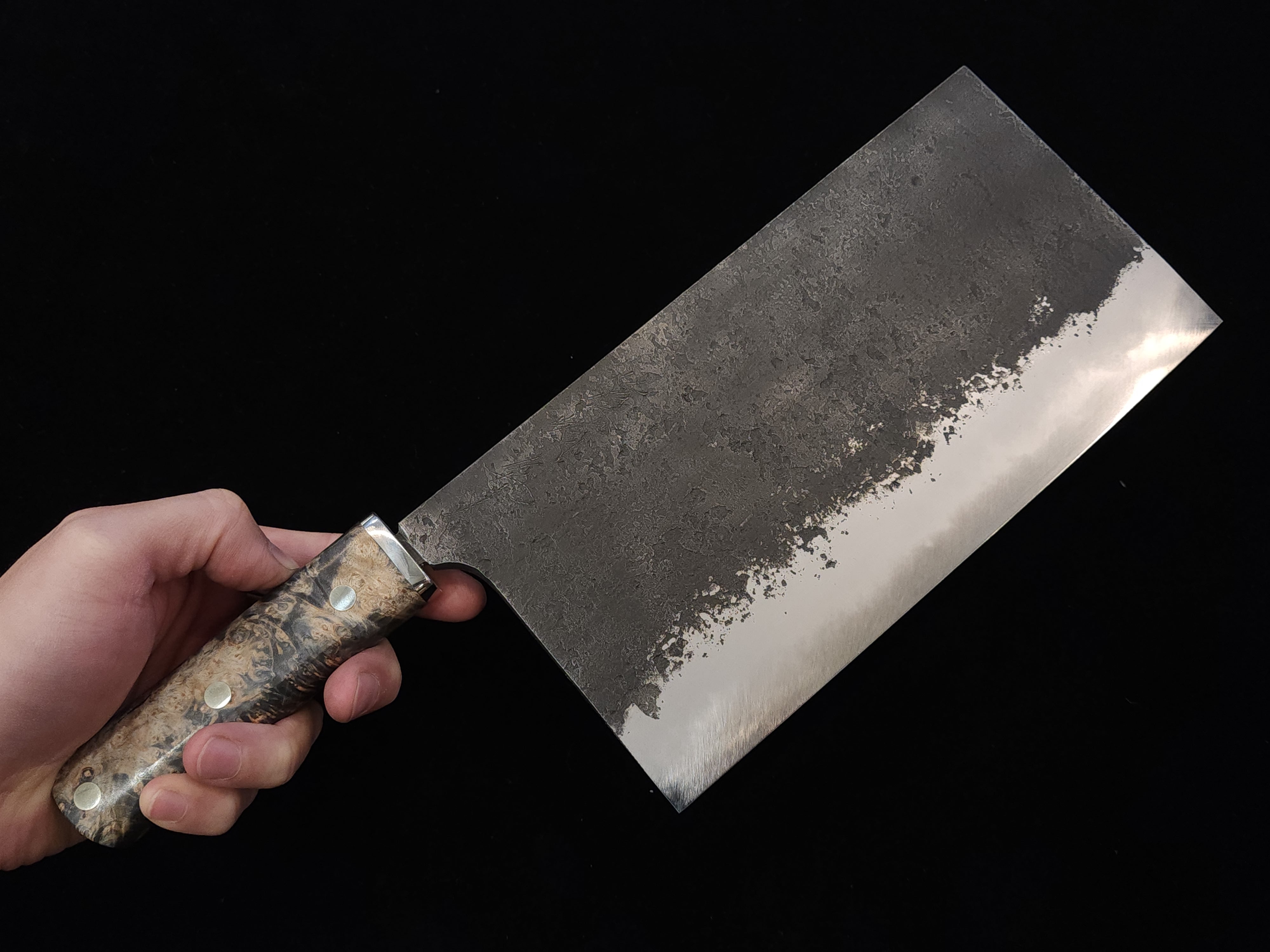 真崎直樹作 Mazaki Naoki 黒打ち　梨地　白ニ鋼　文化　165mm 真崎直樹作 Mazaki Naoki 黒打ち 梨地 白ニ鋼 文化 165mm