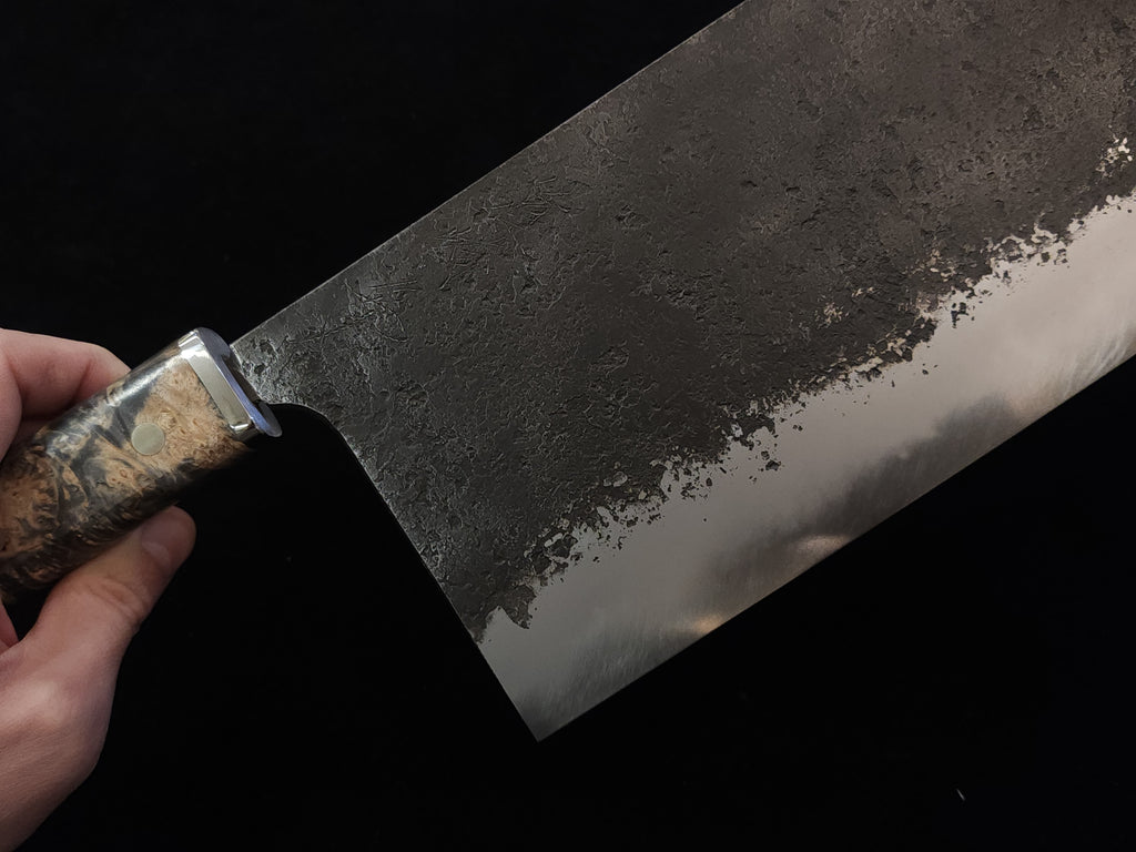 真崎直樹本三枚白二鋼黑梨地中華刀210mm