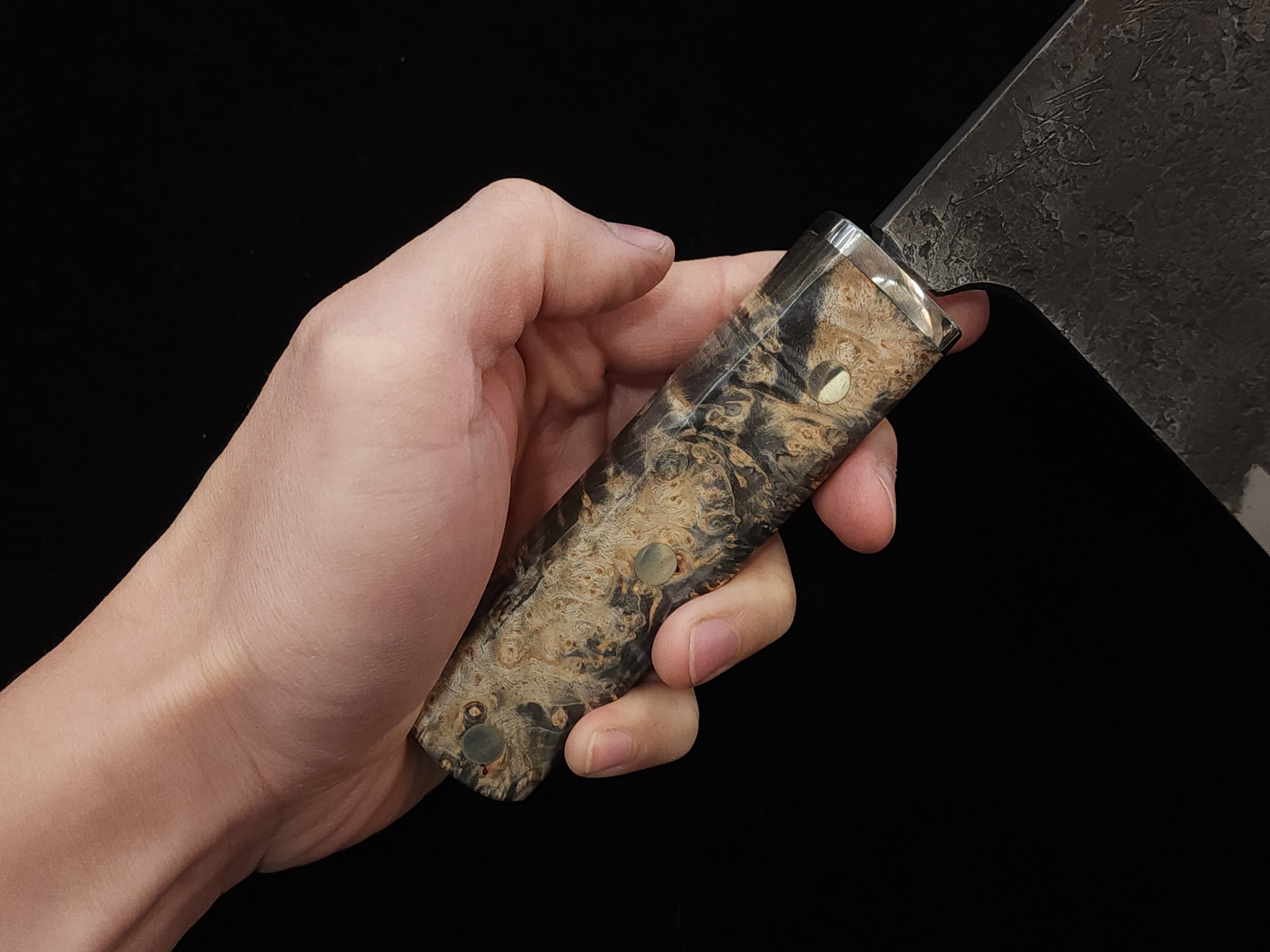 真崎直樹本三枚白二鋼黑梨地中華刀210mm