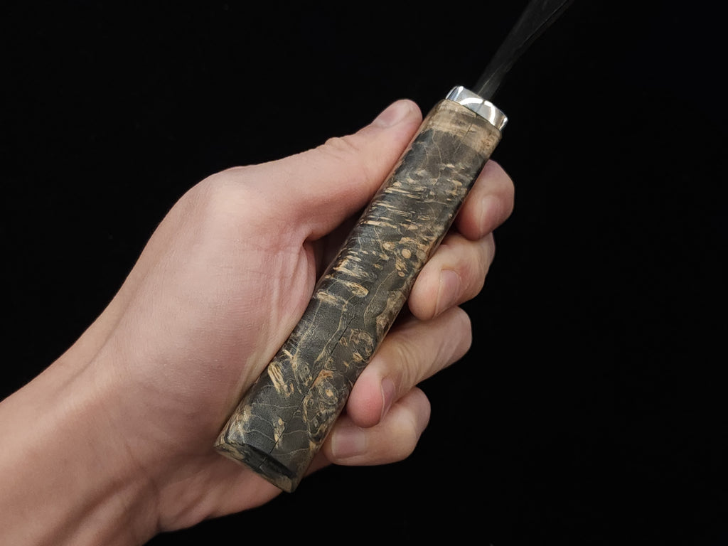 真崎直樹本三枚白二鋼黑梨地中華刀210mm