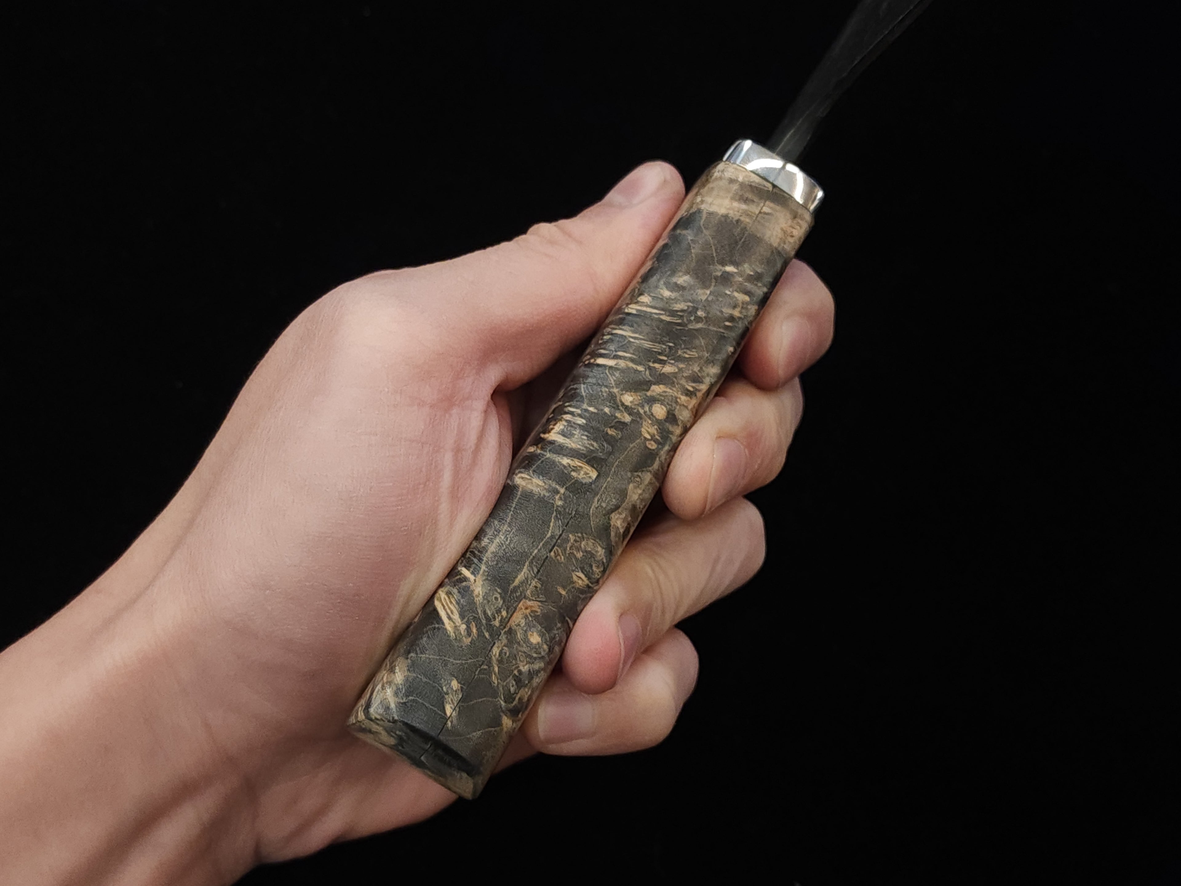 真崎直樹本三枚白二鋼黑梨地中華刀210mm