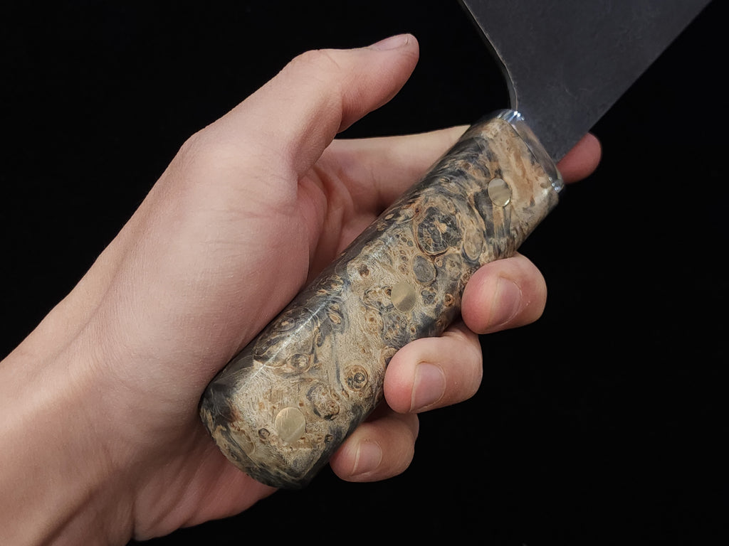 真崎直樹本三枚白二鋼黑梨地中華刀210mm