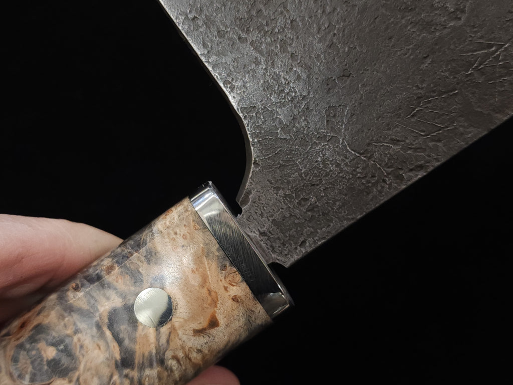 真崎直樹本三枚白二鋼黑梨地中華刀210mm