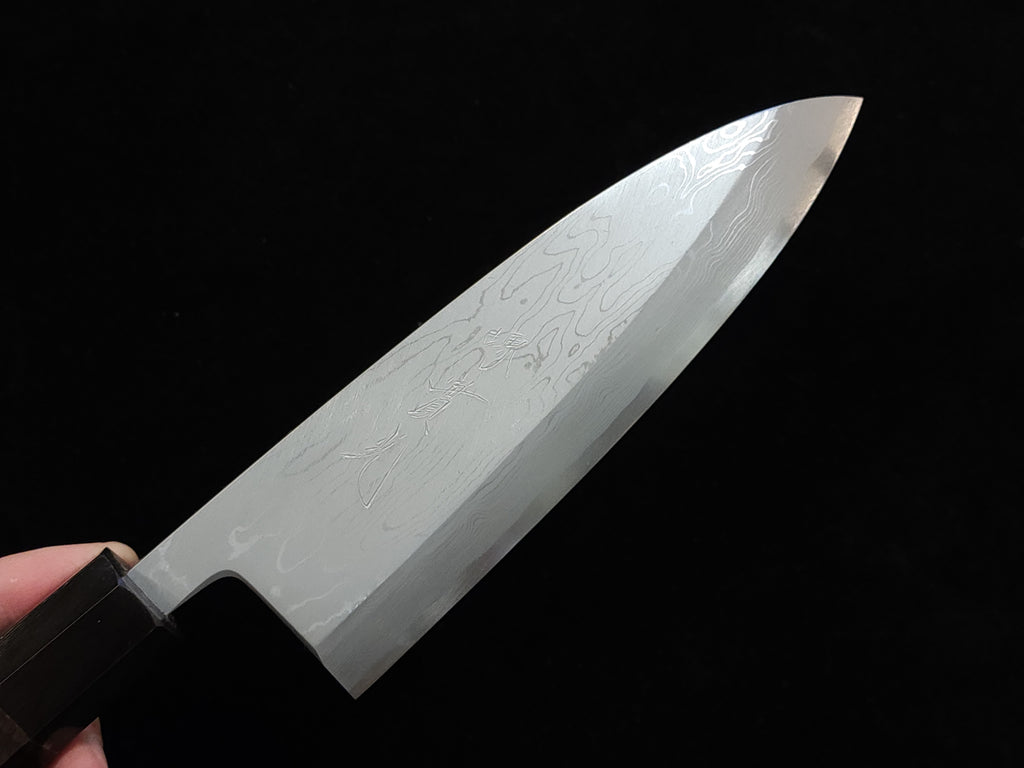 堺實光青一墨流165mm 出刃 (輕微瑕疵)