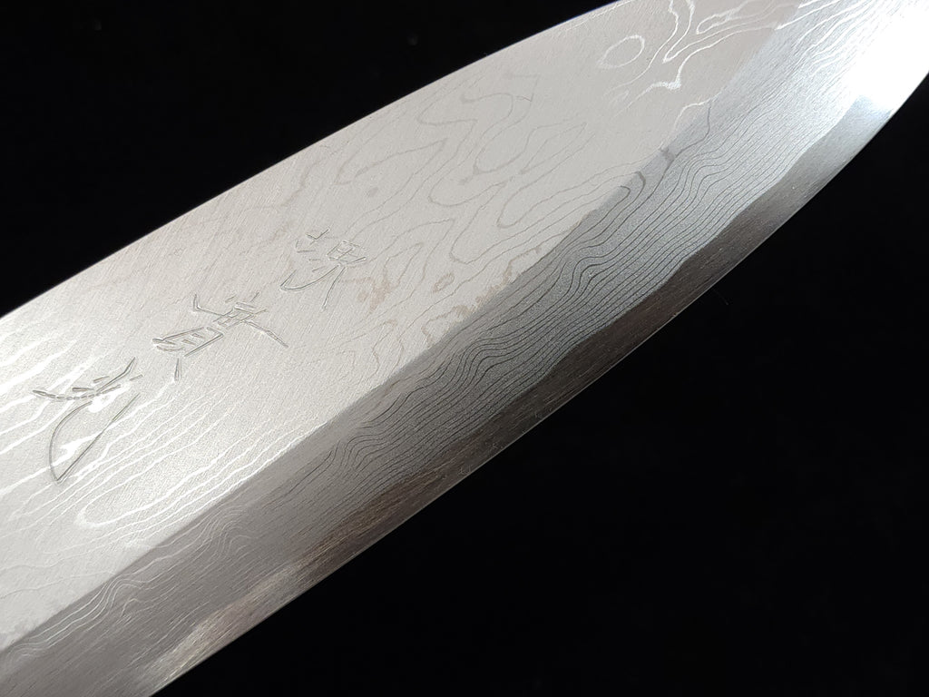 堺實光青一墨流165mm 出刃 (輕微瑕疵)