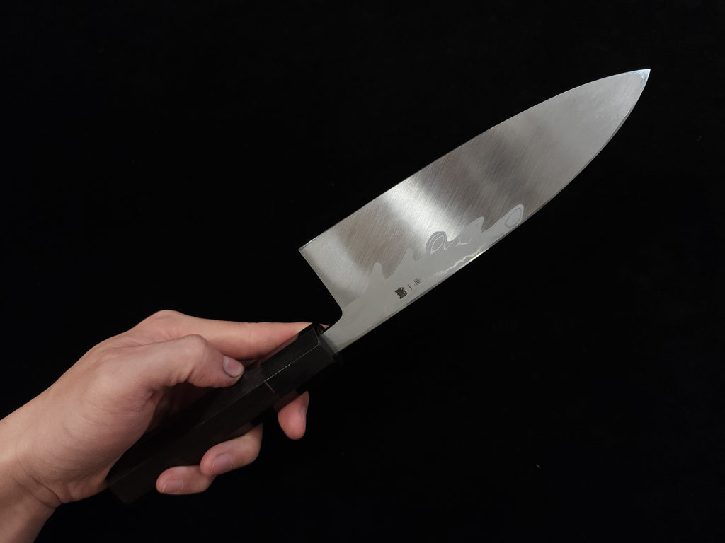 堺實光青一墨流165mm 出刃 (輕微瑕疵)