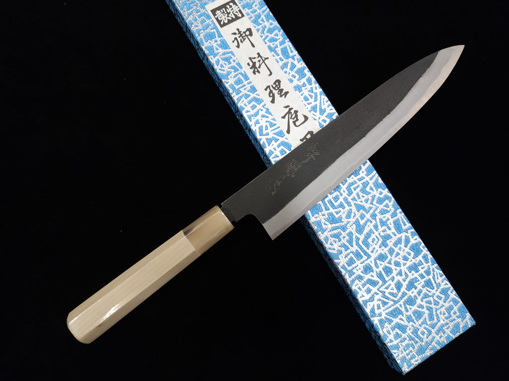 醉心池田美和作黑打牛刀白二鋼 240mm