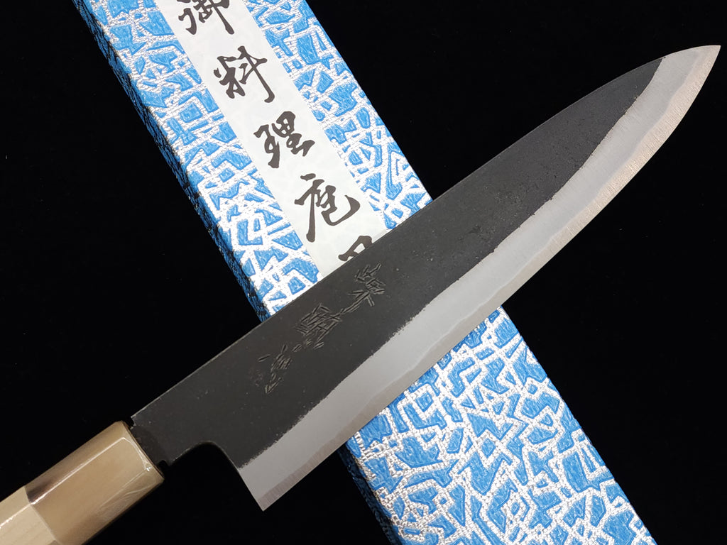 醉心池田美和作黑打牛刀白二鋼 240mm