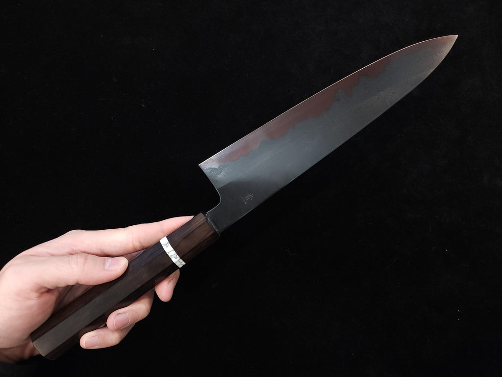 景清青一墨流黑染牛刀240mm連鞘