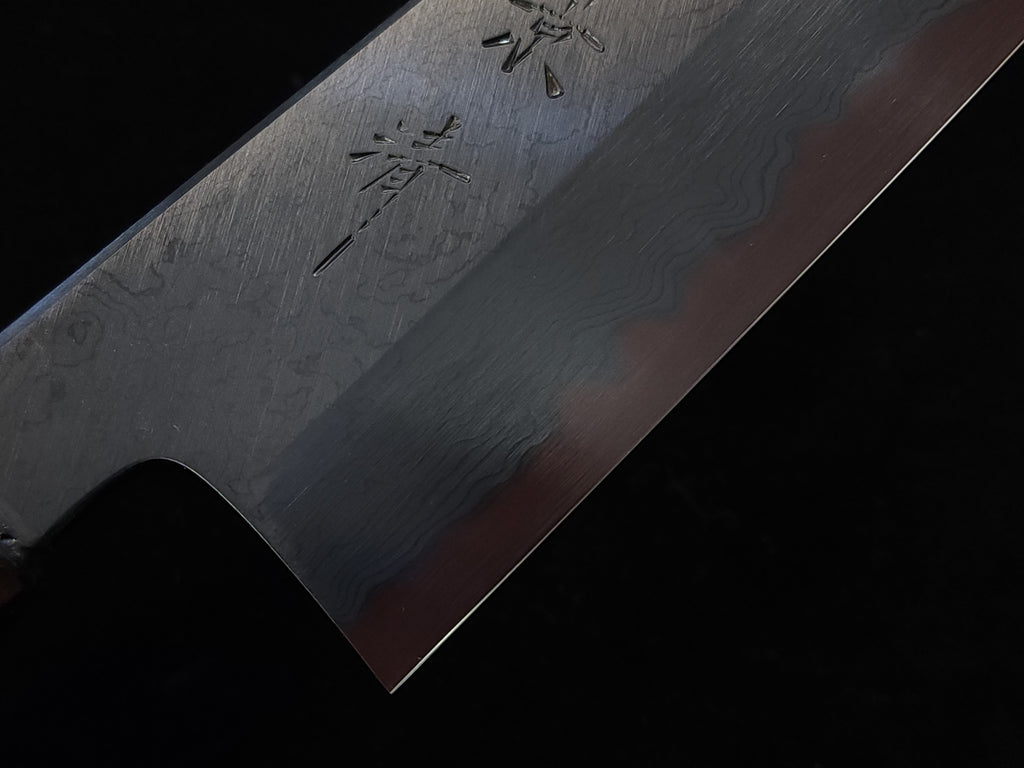 景清青一墨流黑染牛刀240mm連鞘