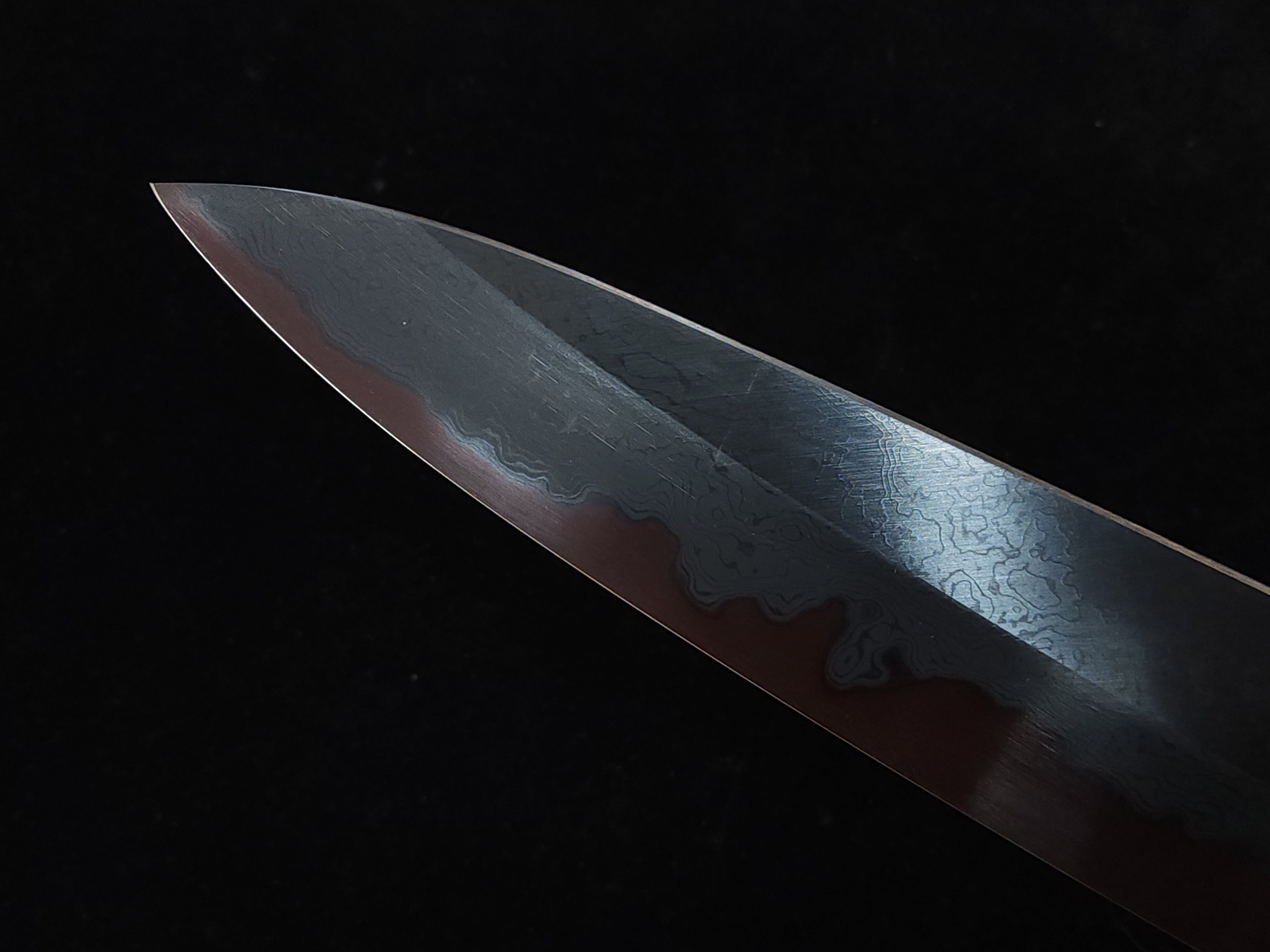 景清青一墨流黑染牛刀240mm連鞘