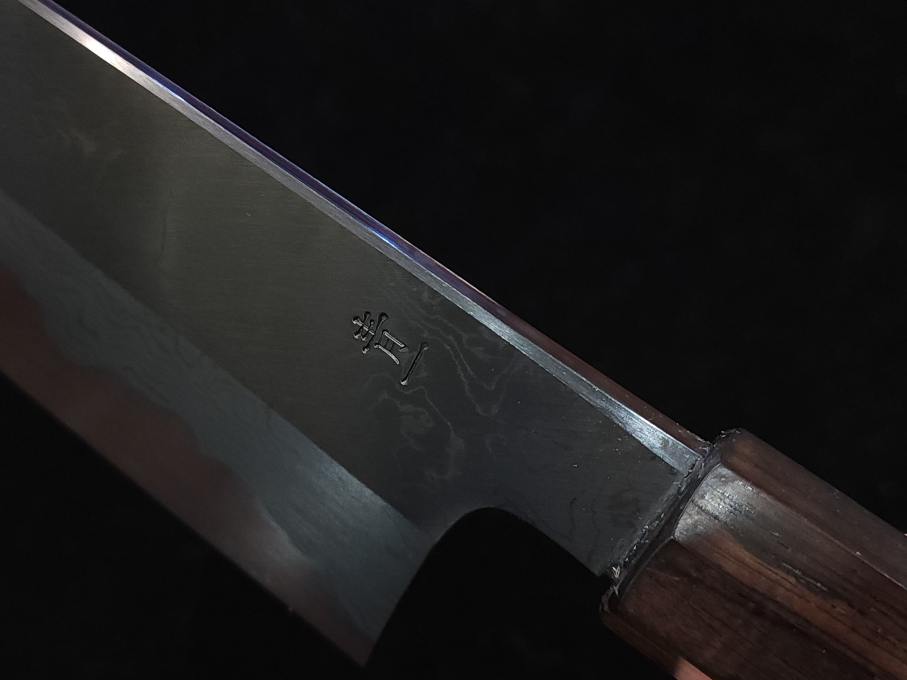 景清青一墨流黑染牛刀240mm連鞘