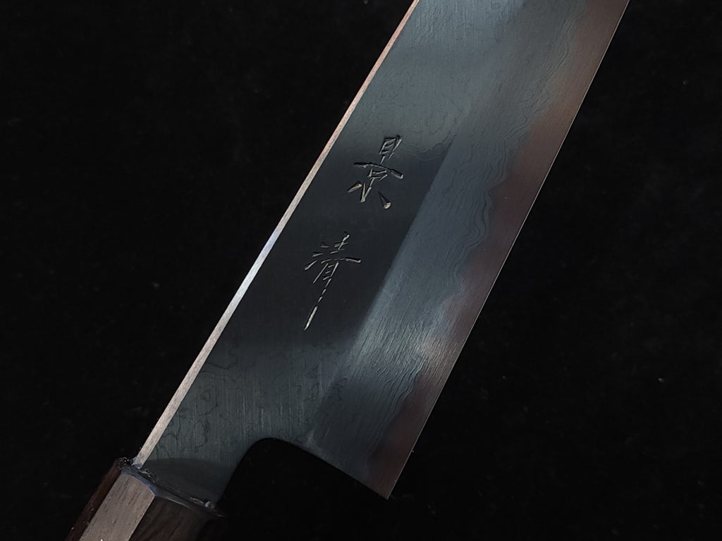 景清青一墨流黑染牛刀240mm連鞘