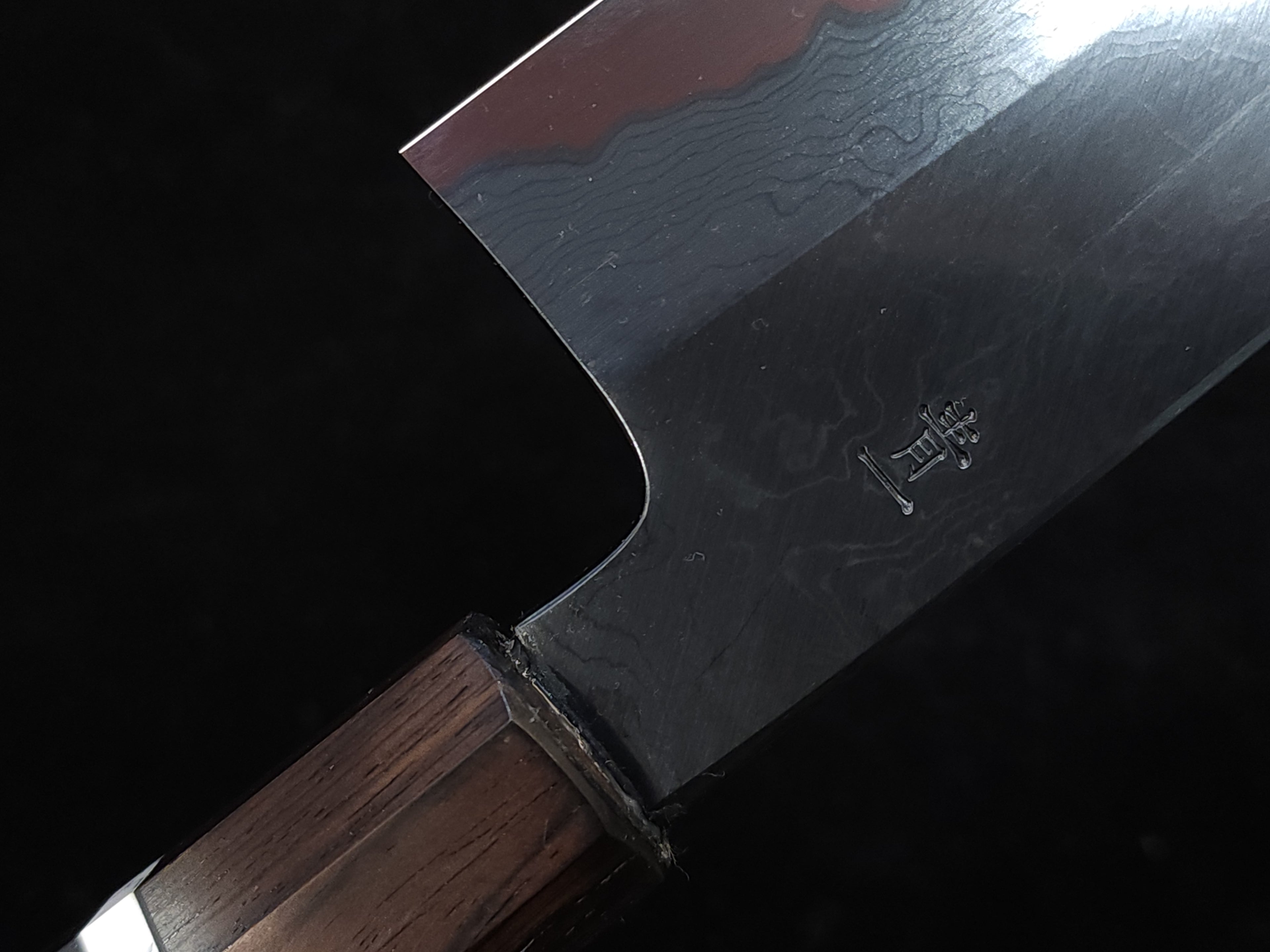 景清青一墨流黑染牛刀240mm連鞘