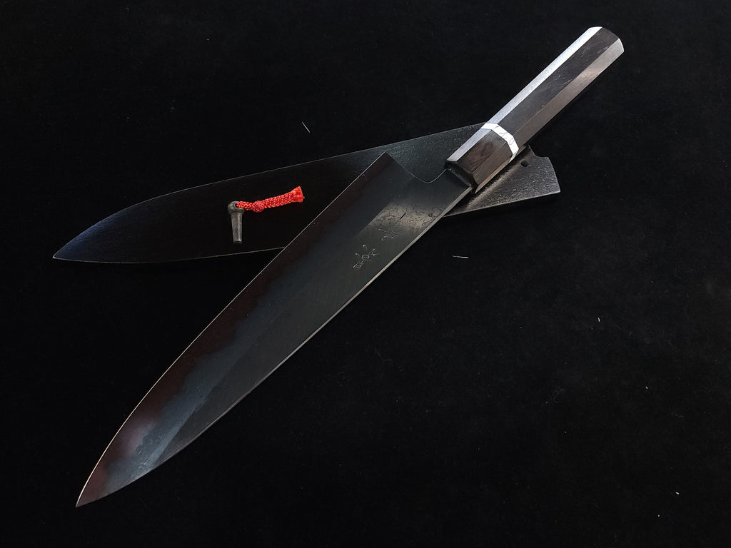 景清青一墨流黑染牛刀240mm連鞘