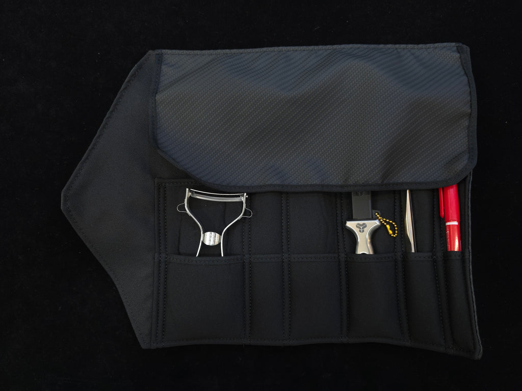 Knife Life 12 Pocket Chef Utensil Roll (Carbon Fiber Pattern)