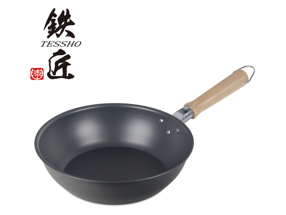 Tessho Nitrided Carbon Steel Wok 24cm