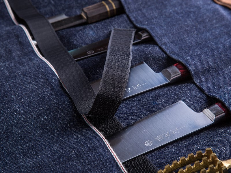 West Japan Tools  格紋牛仔布捲刀袋 (6把刀)