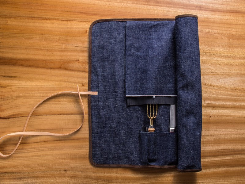 West Japan Tools Denim Knife Roll (Hold 6 knives)