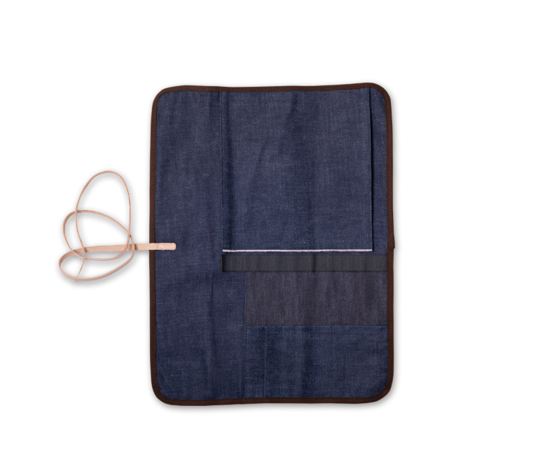 West Japan Tools  格紋牛仔布捲刀袋 (3把刀)