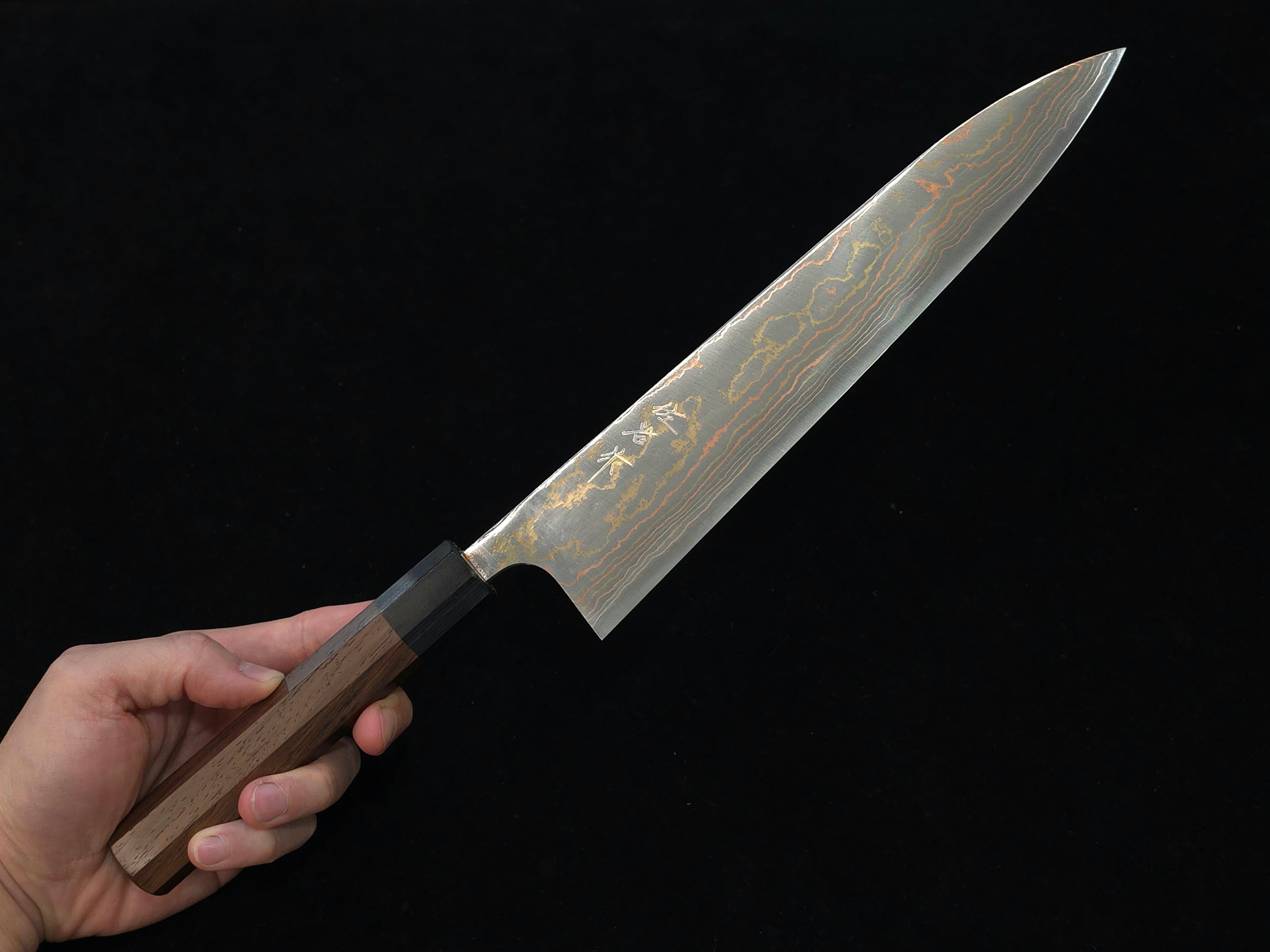 佐治武士 R2 ダイヤモンドフィニッシュ 牛刀 アイアンウッド 24cm Yanagi Knife 柳葉刀鋪. 佐治武士大馬士革R2 粉末鋼白鹿角柄牛刀