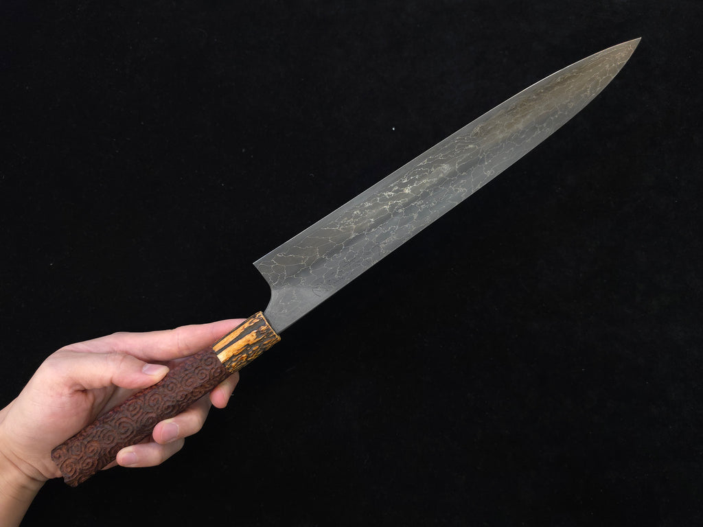 Naoki Mazaki Beads Damascus Shirogami 1 Sujihiki 300mm