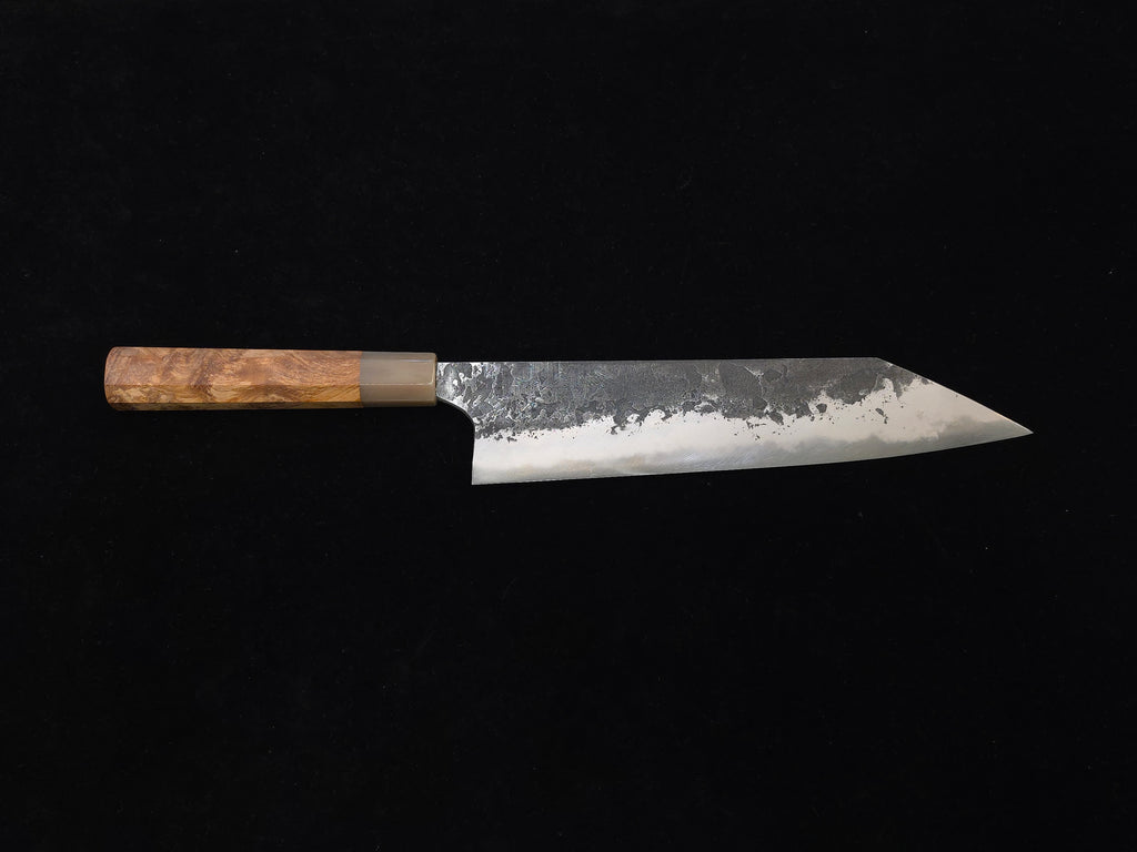真崎直樹本三枚超青鋼黑打梨地切付牛刀240mm