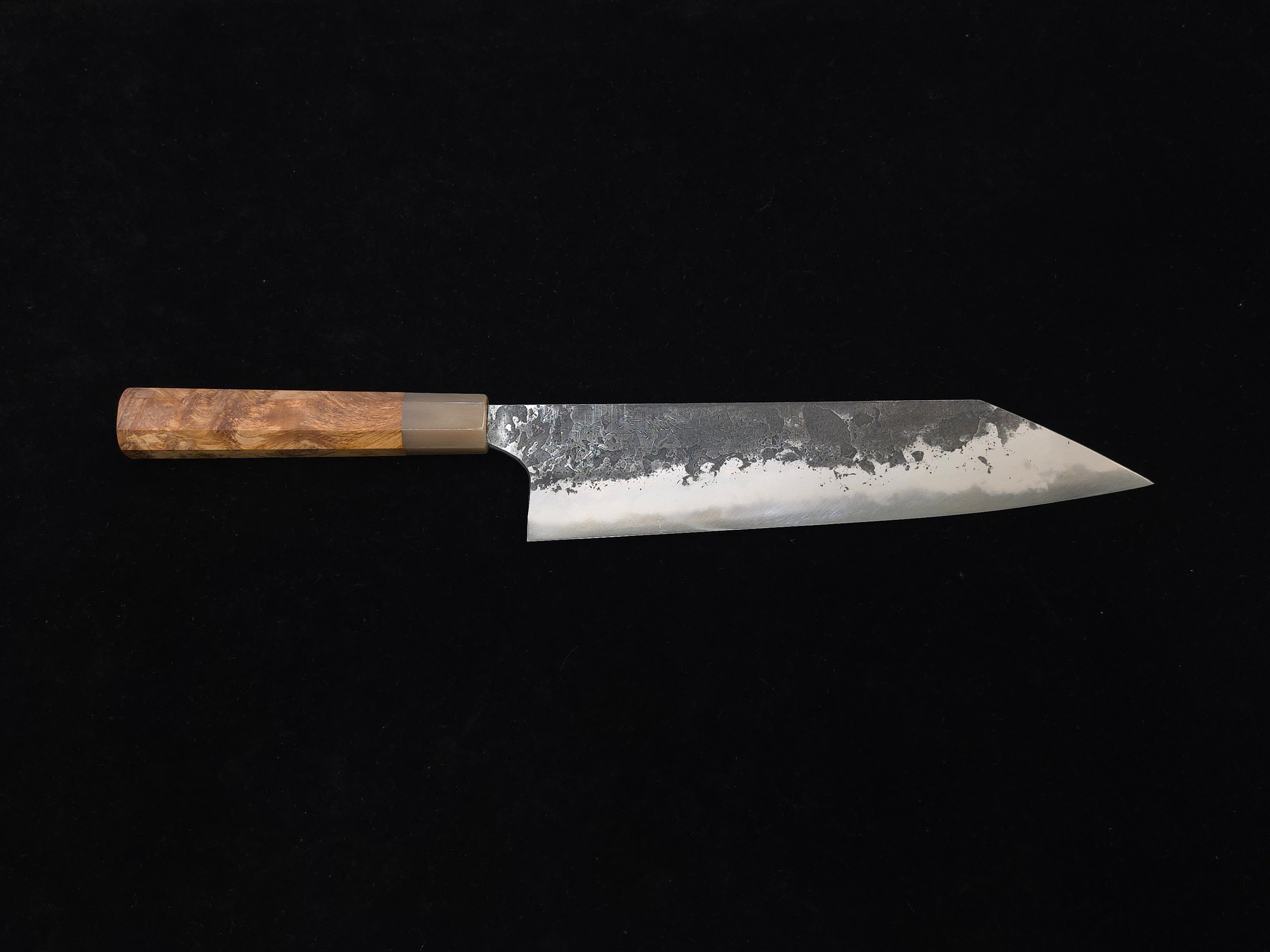 真崎直樹本三枚超青鋼黑打梨地切付牛刀240mm