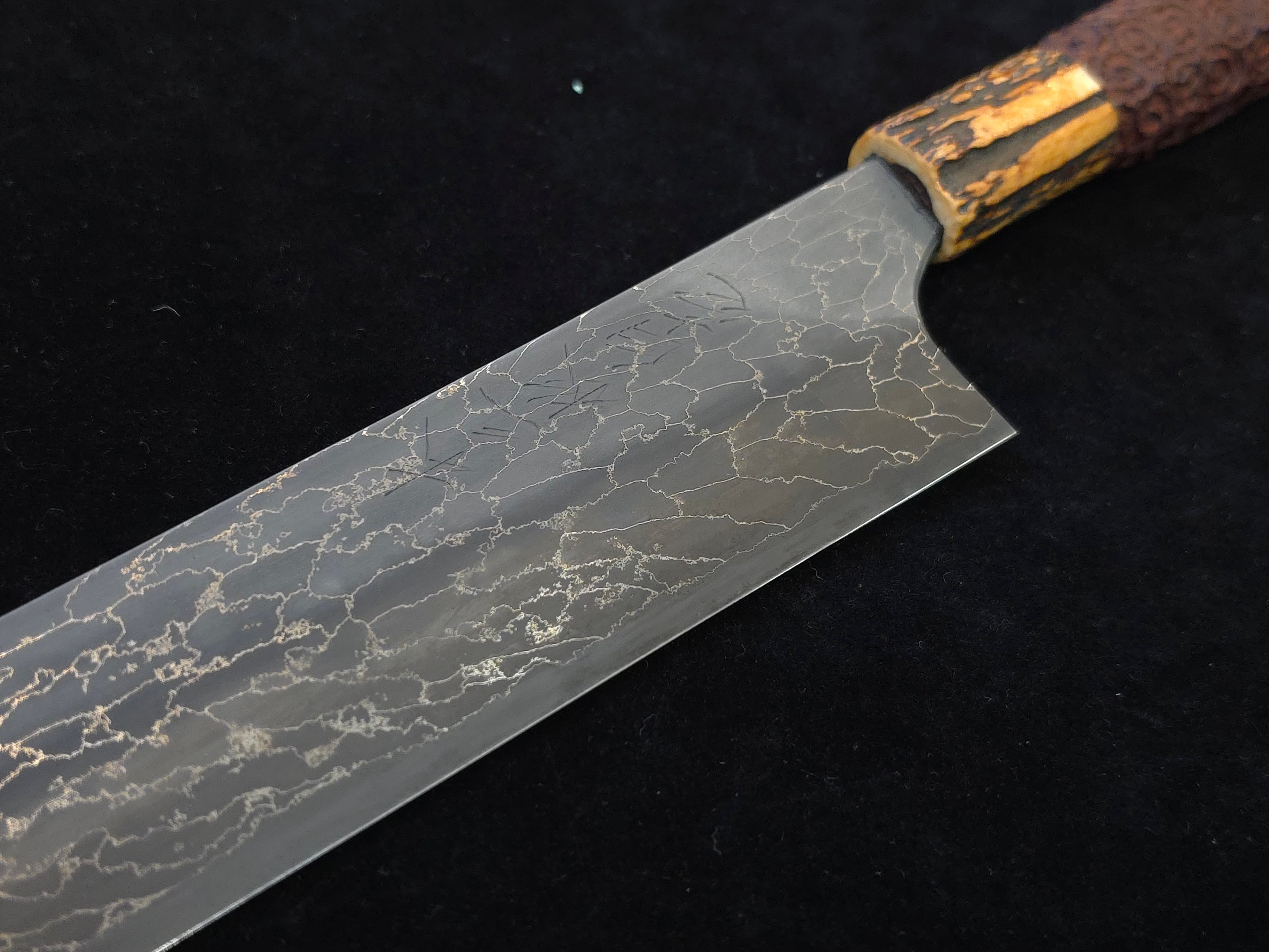 Naoki Mazaki Beads Damascus Shirogami 1 Sujihiki 300mm