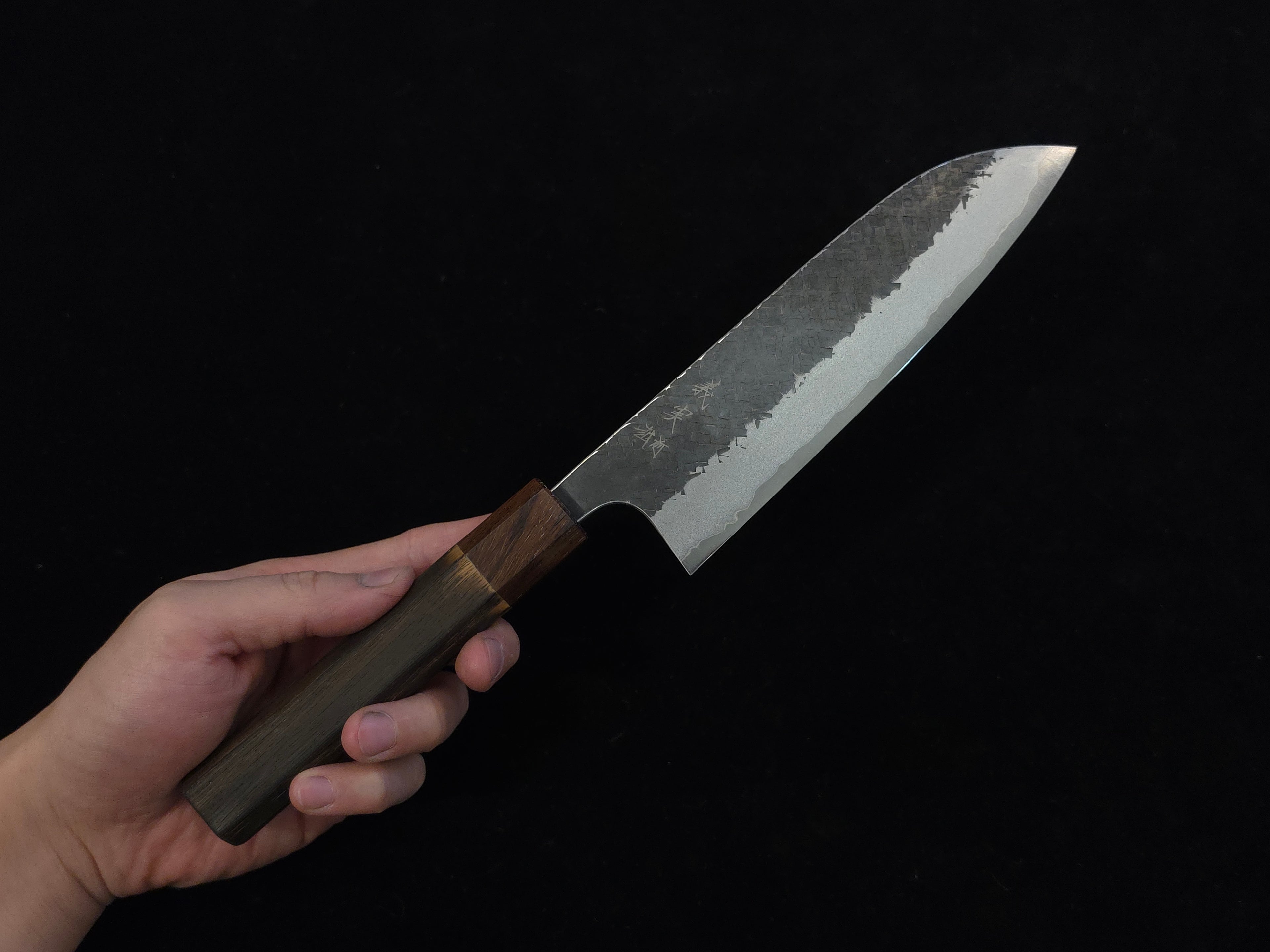 加藤義實超青鋼黑打三德刀170mm