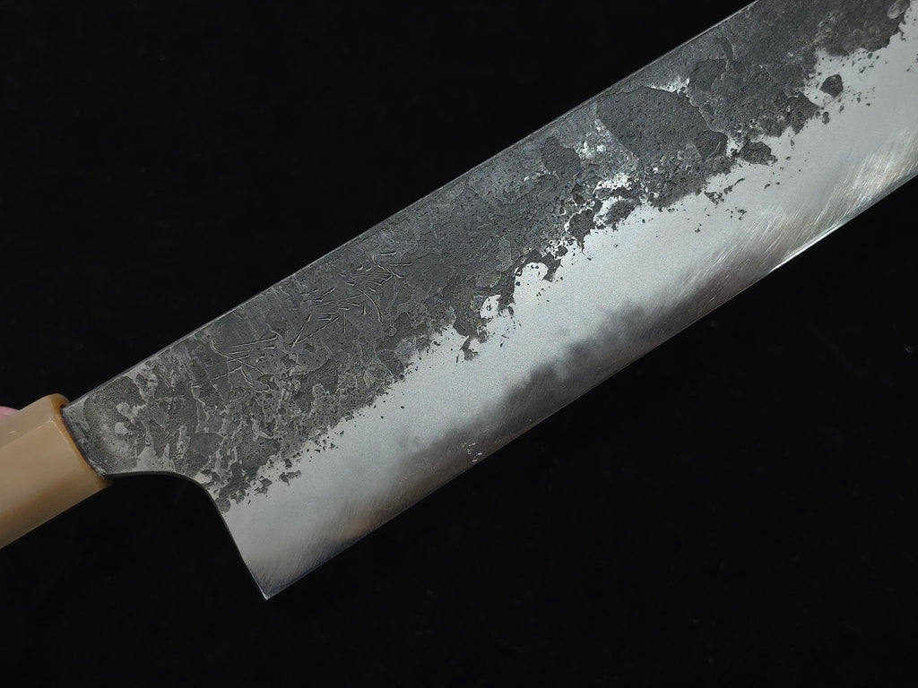 真崎直樹本三枚超青鋼黑打梨地切付牛刀240mm