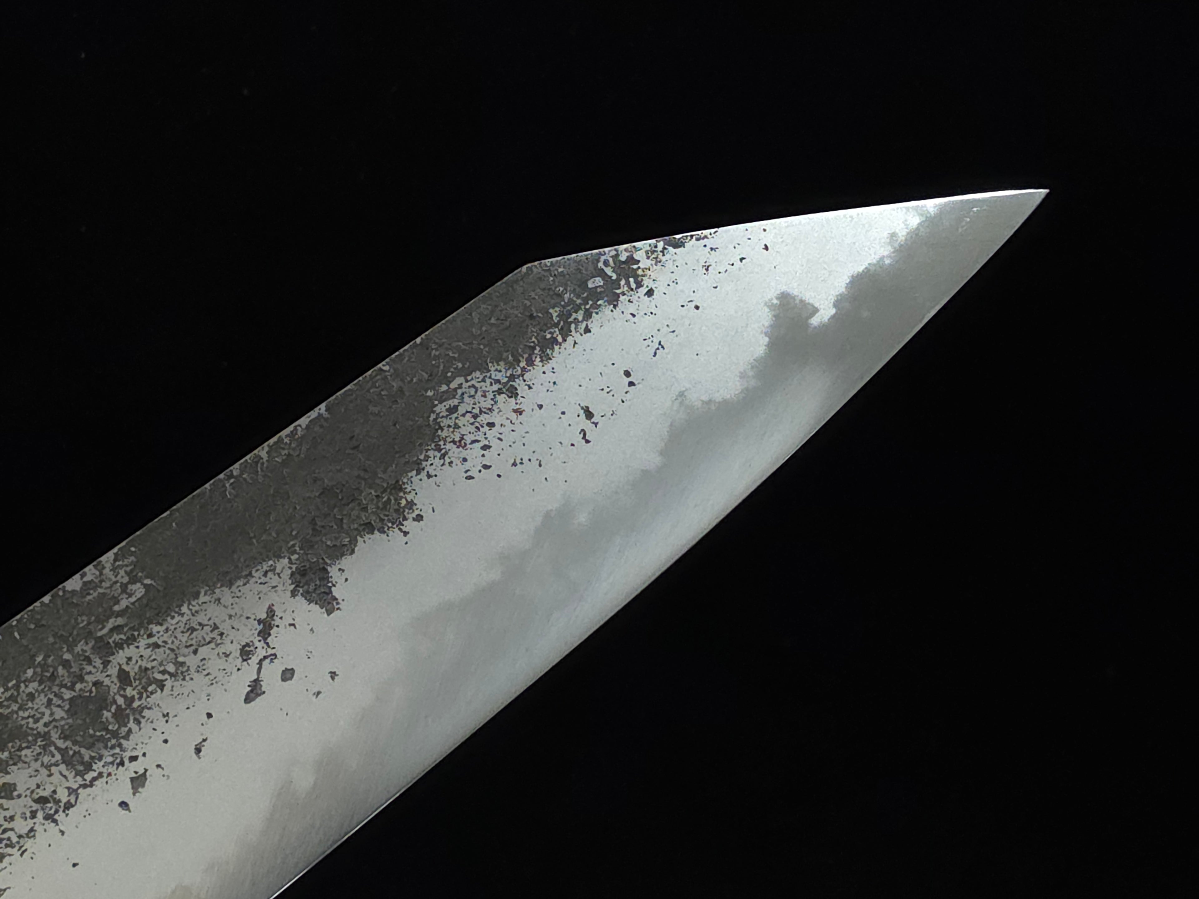 真崎直樹本三枚超青鋼黑打梨地切付牛刀270mm