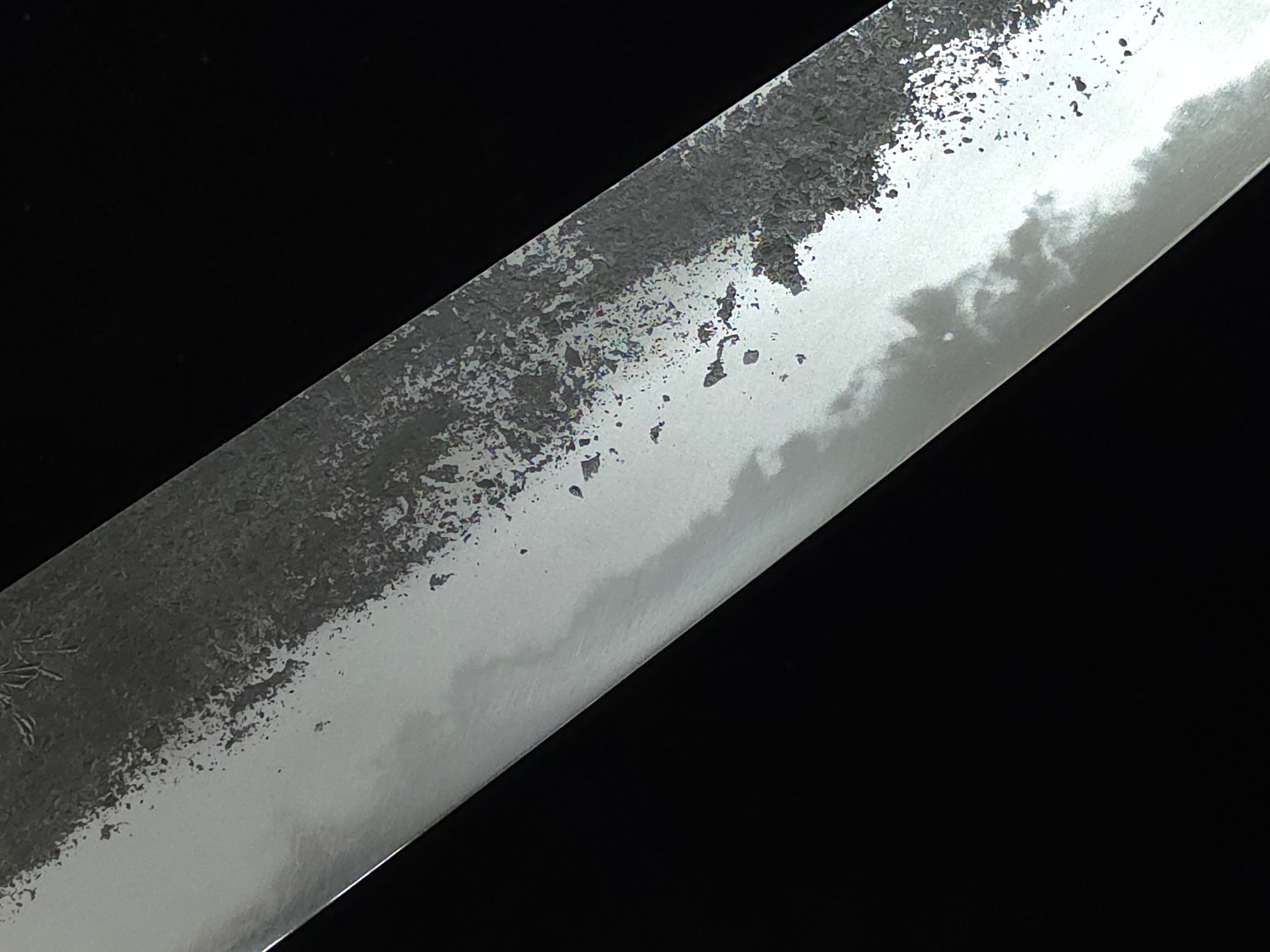 真崎直樹本三枚超青鋼黑打梨地切付牛刀270mm