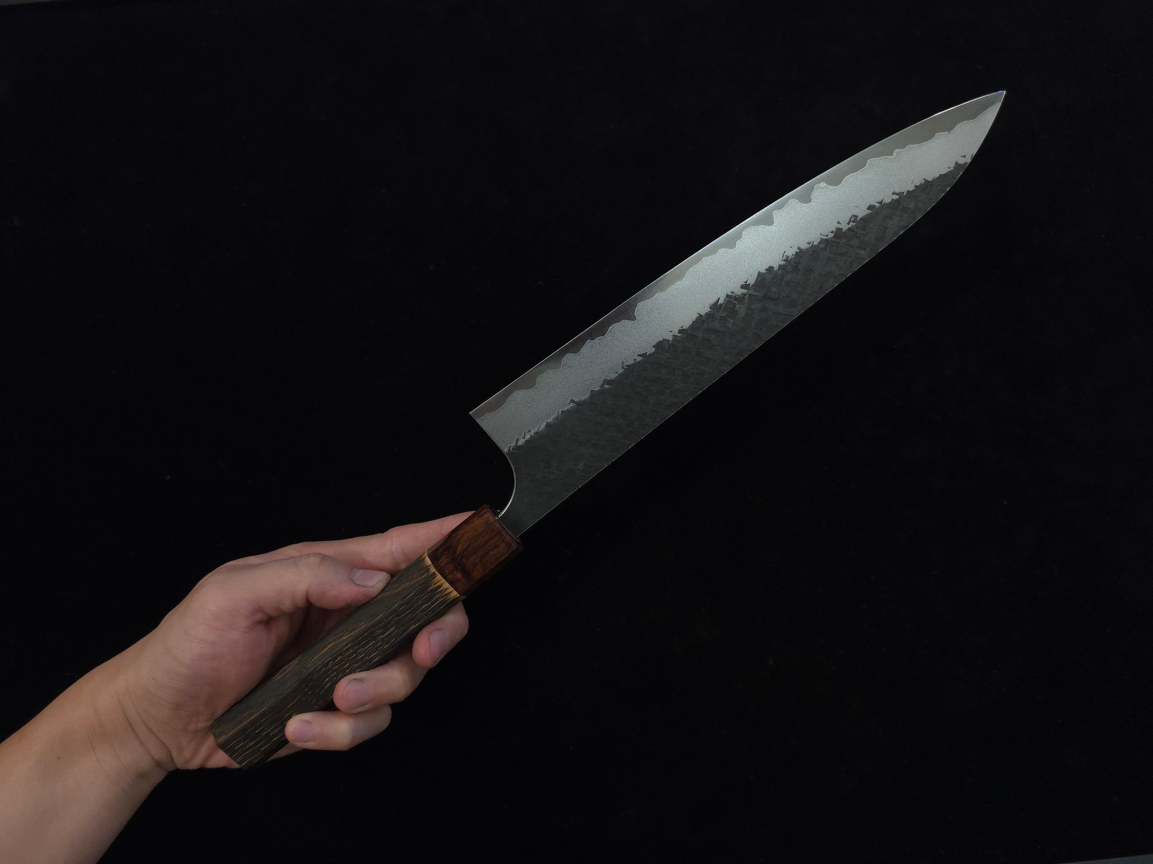 加藤義實超青鋼黑打牛刀240mm