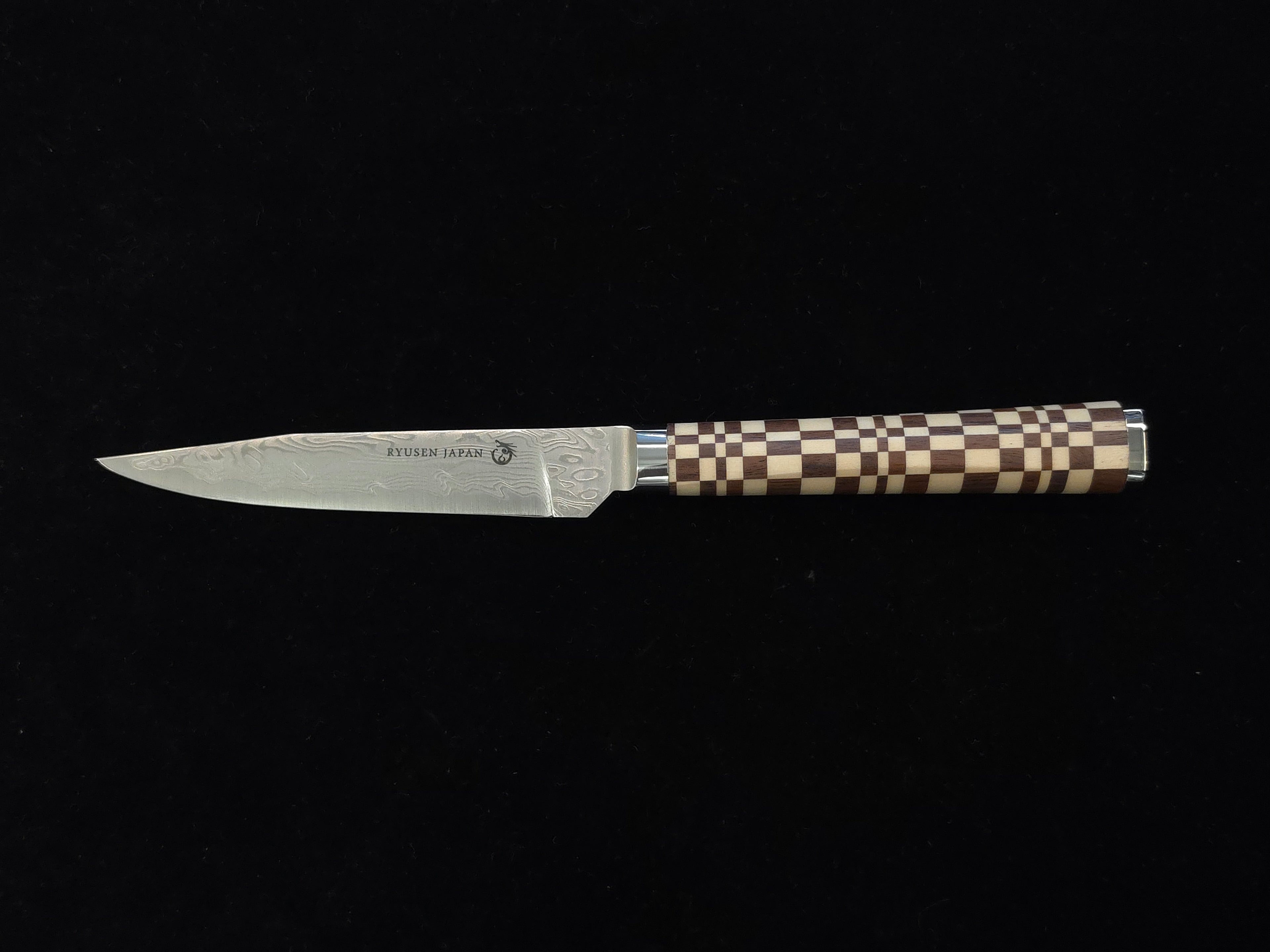 龍泉ATS-314 100mm 寄木細工牛扒刀(市松)