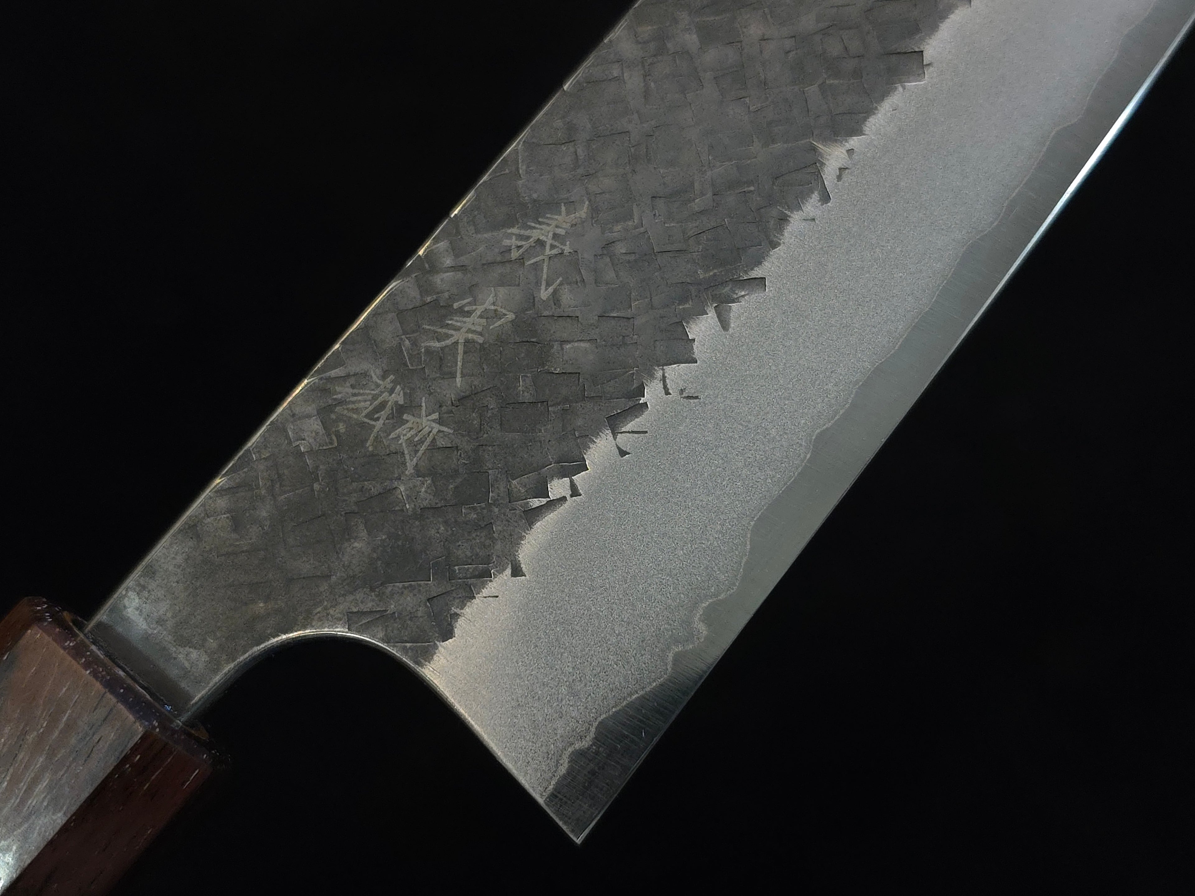 加藤義實超青鋼黑打三德刀170mm