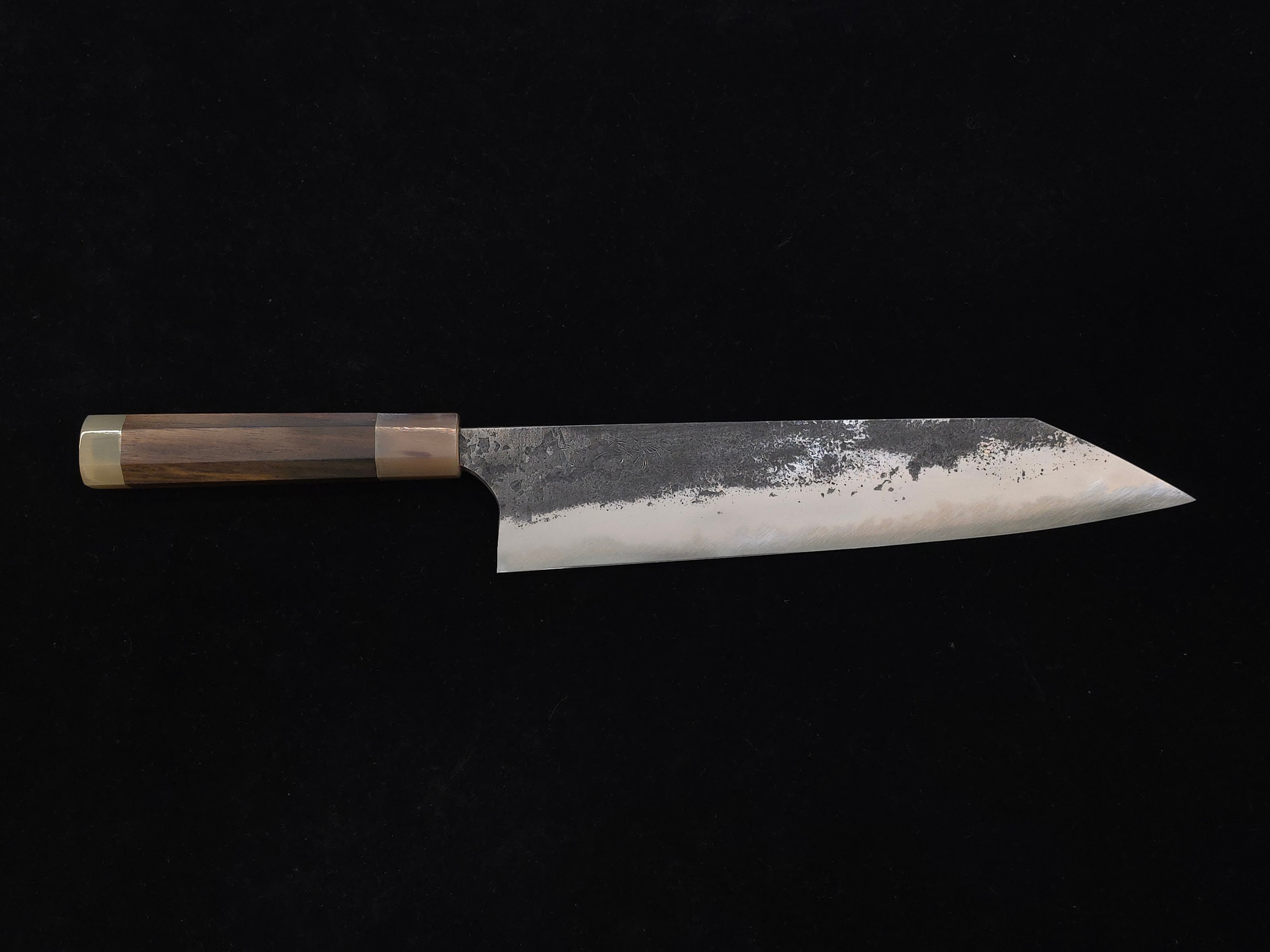 真崎直樹本三枚超青鋼黑打梨地切付牛刀270mm