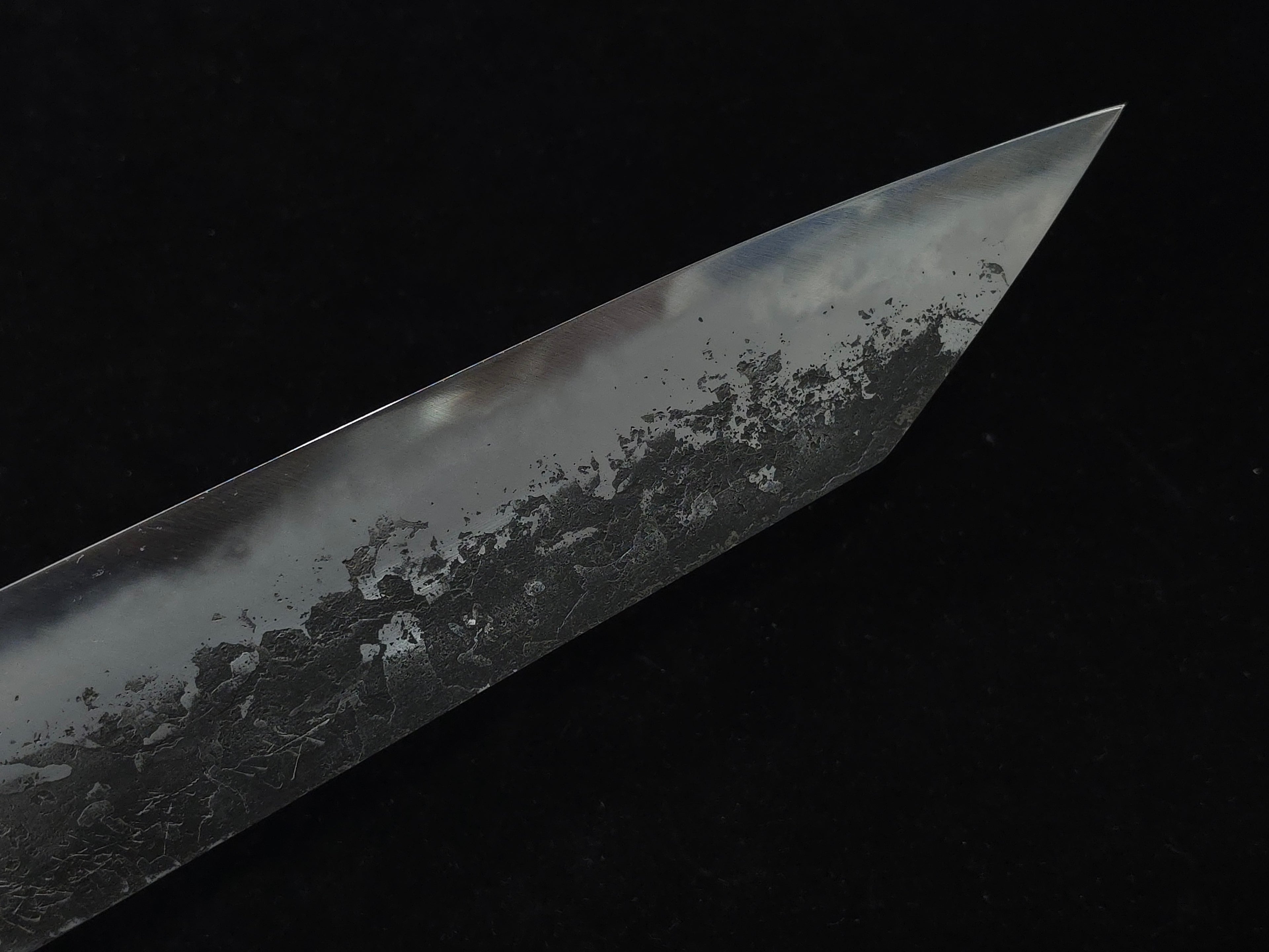 真崎直樹本三枚超青鋼黑打梨地切付牛刀240mm