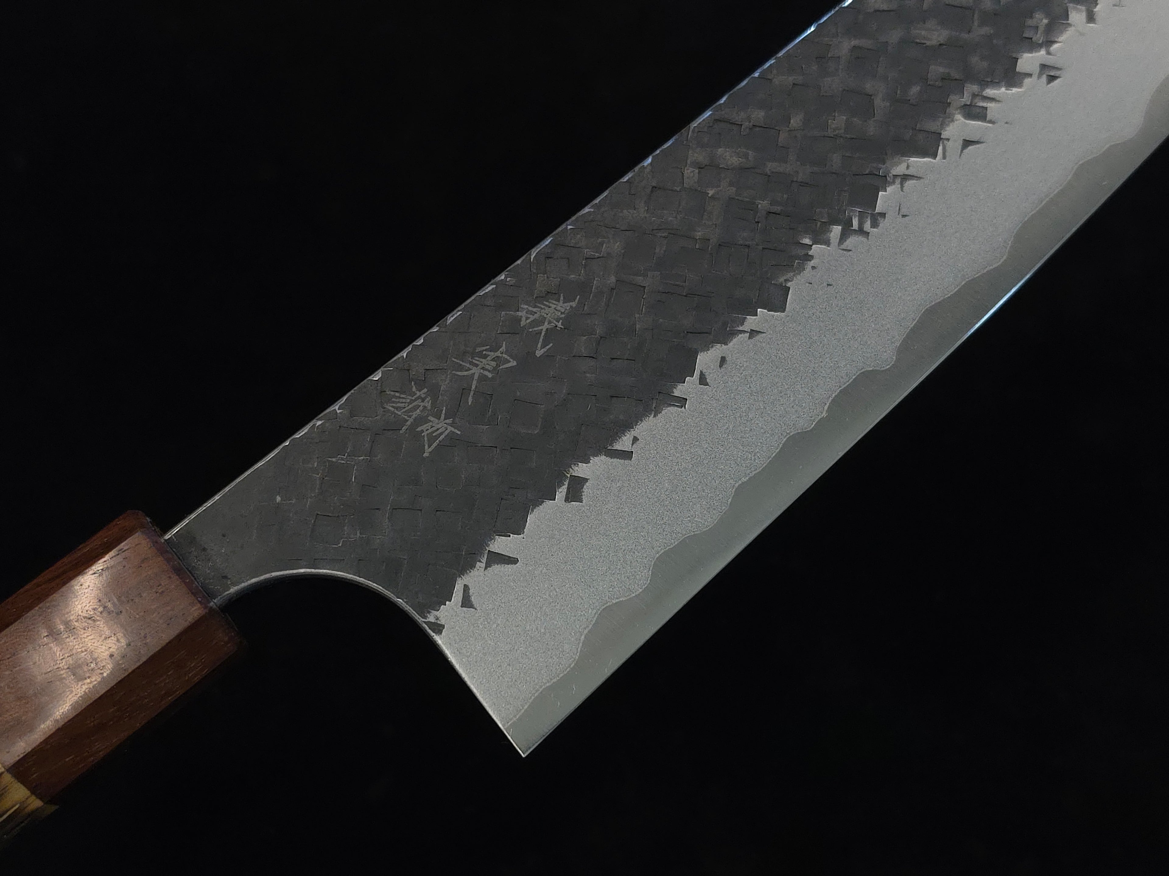加藤義實超青鋼黑打牛刀240mm