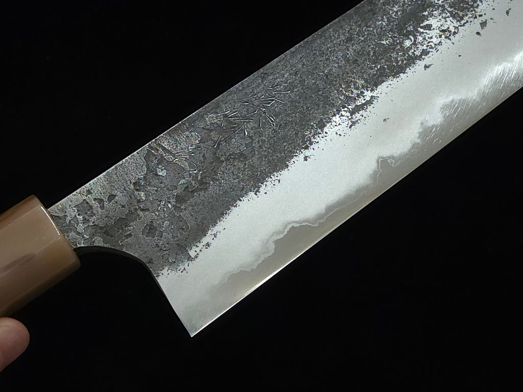 真崎直樹本三枚超青鋼黑打梨地切付牛刀270mm